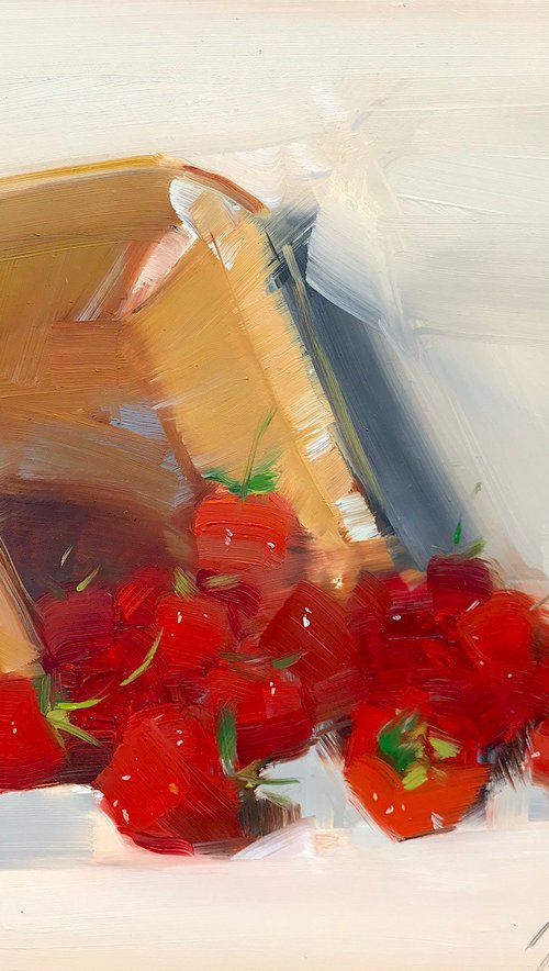 Strawberries, Still Life Original oil painting, Handmade artwork, One of a kind by Vahe Yeremyan