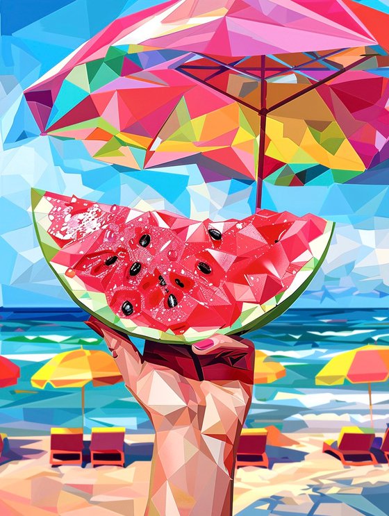 WATERMELON ON THE BEACH