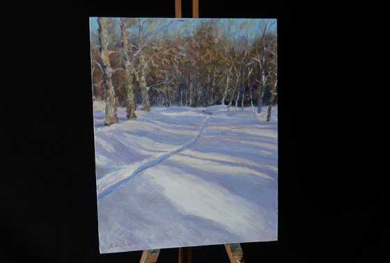 Sunny Winter Landscape - winter painting