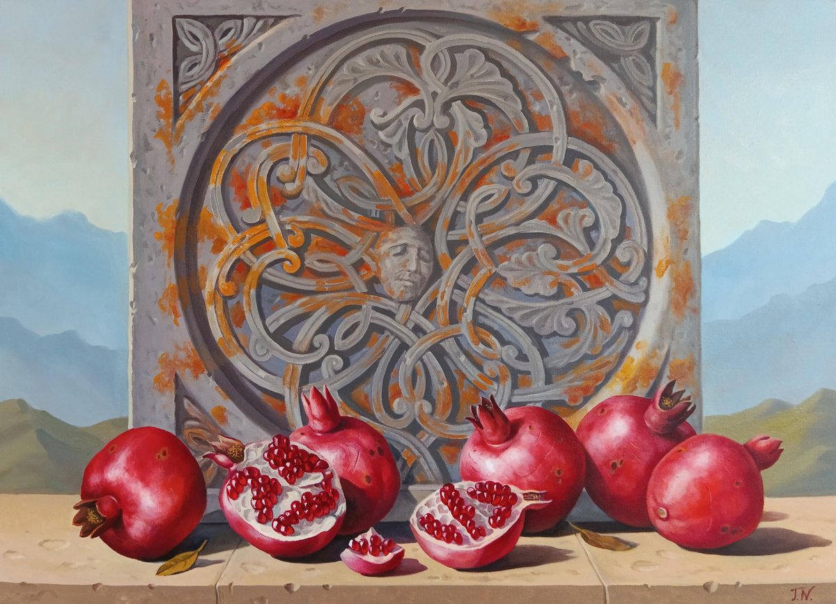 Photorealistic Still Life Oil Painting By Tamar Nazaryan, 28 X 20", Still Life, Original Artwork
