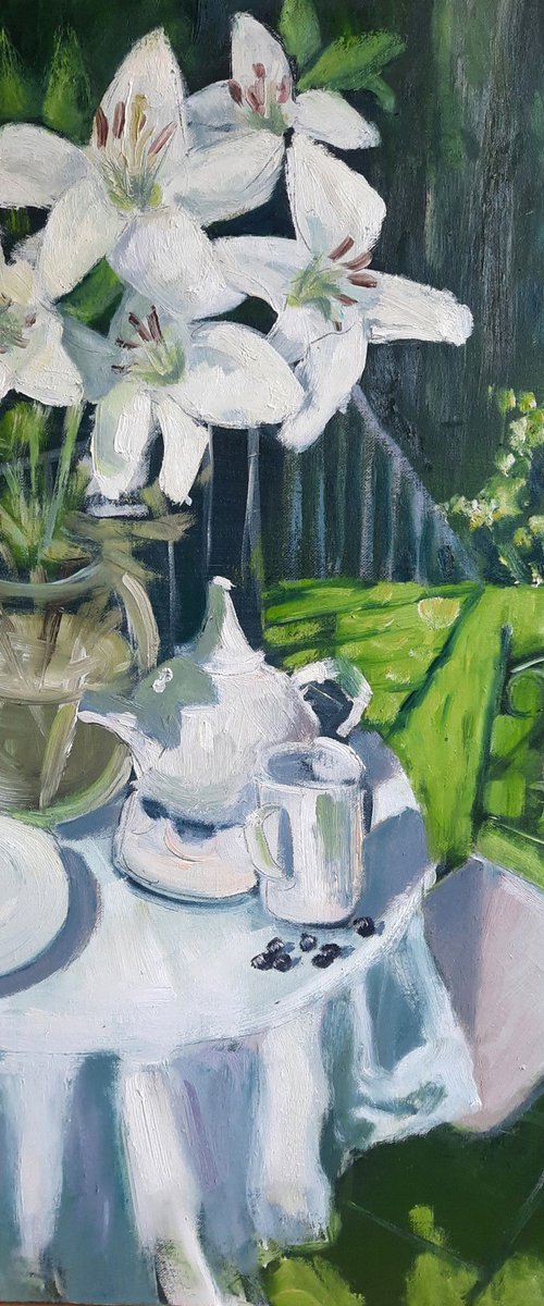 Still Life with White Lilies by Vera Stein