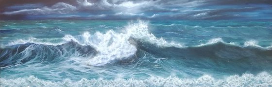 Vorrei tuffarmi - stunning wave triptych painting