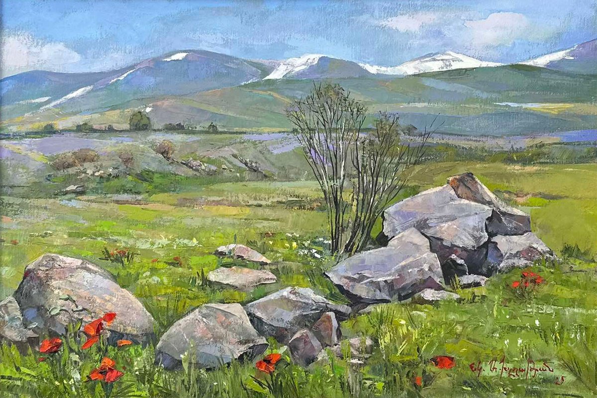 Spring Meadow By Aramayis Khlghatyan, 24 X 16, Artwork For Sale On Artfinder