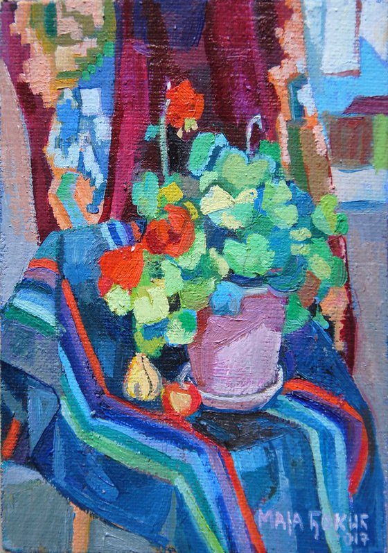 Geraniums / 16.3 X 11.3 x 0.3 cm