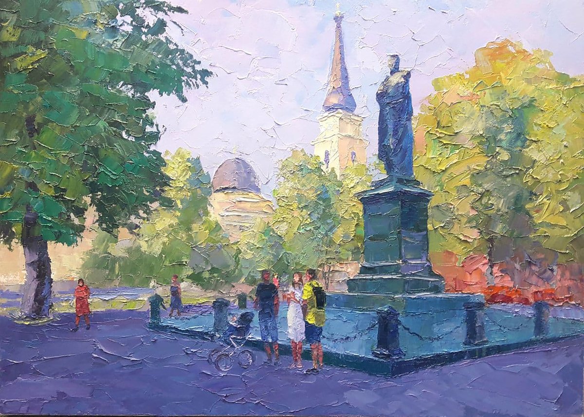 Oil painting Odessa. Monument to Count Vorontsov nSerb713 by Boris Serdyuk