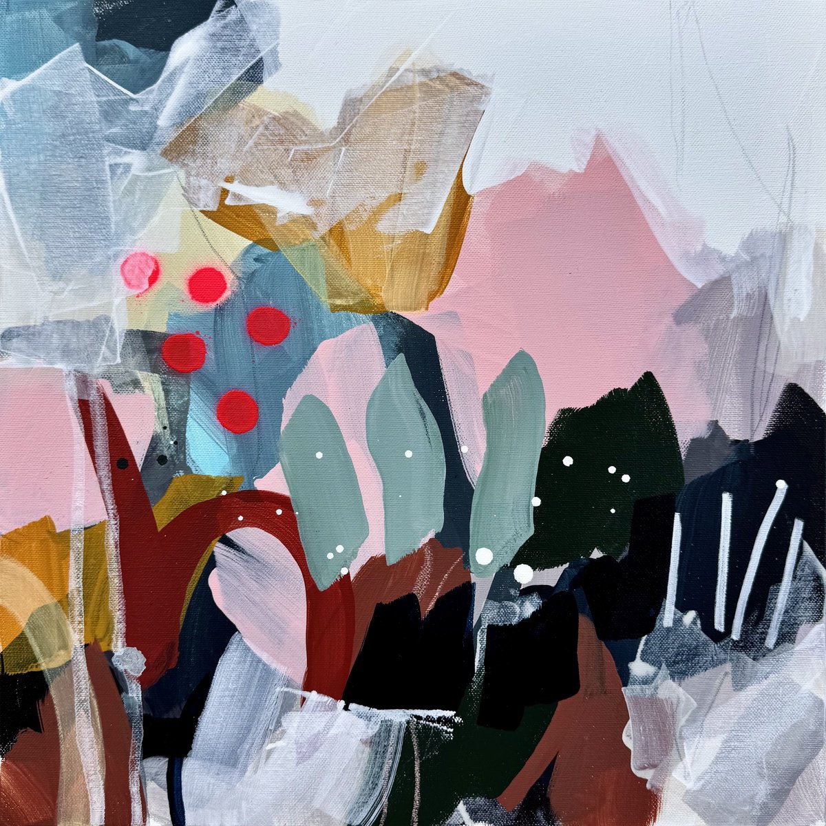 Abstract Acrylic Painting By Tanya Lytko, 16 X 16", "Moss", Original Artwork