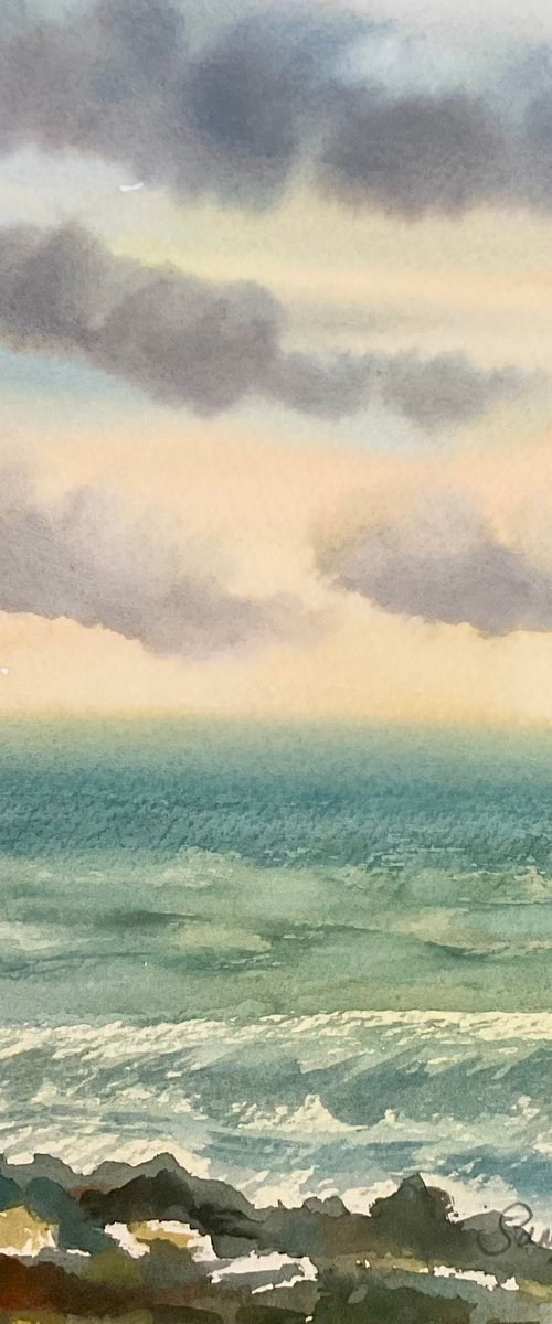 Prussian blue waves by Samantha Adams