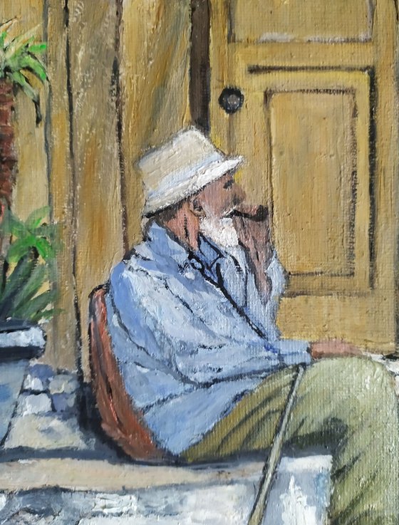 An old man with a pipe