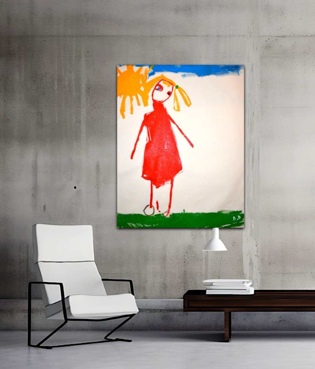 Abstract Portrait Acrylic Painting By Dimitris Pavlopoulos, 39 X 51, Understanding, Original Artwork