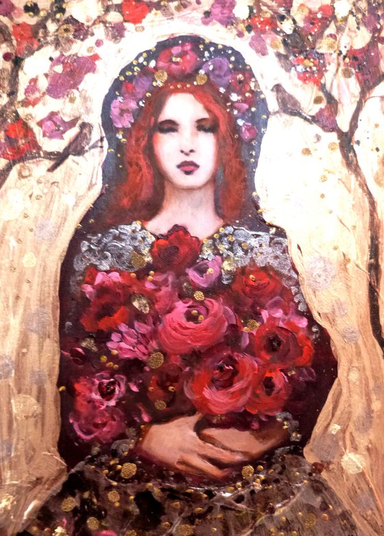 Madonna of roses 15 x 30 cm