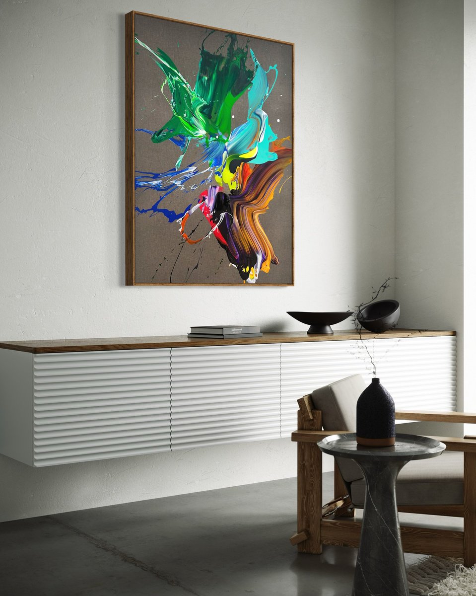 Organic Abstract Acrylic Painting By Nikolaos Schizas, 38 X 51", Promises, Original Artwork