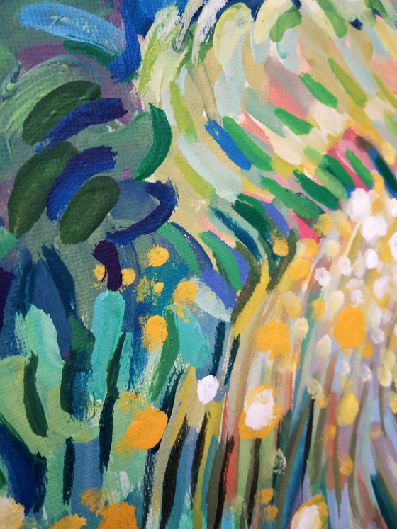 wild summer fields blossom in yellow