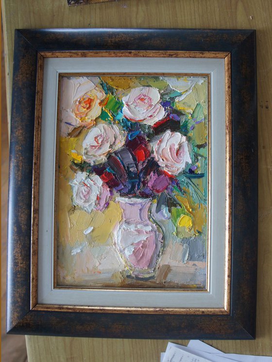 Roses, oil painting