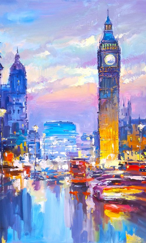 When London Glows After Rain by Andrej  Ostapchuk