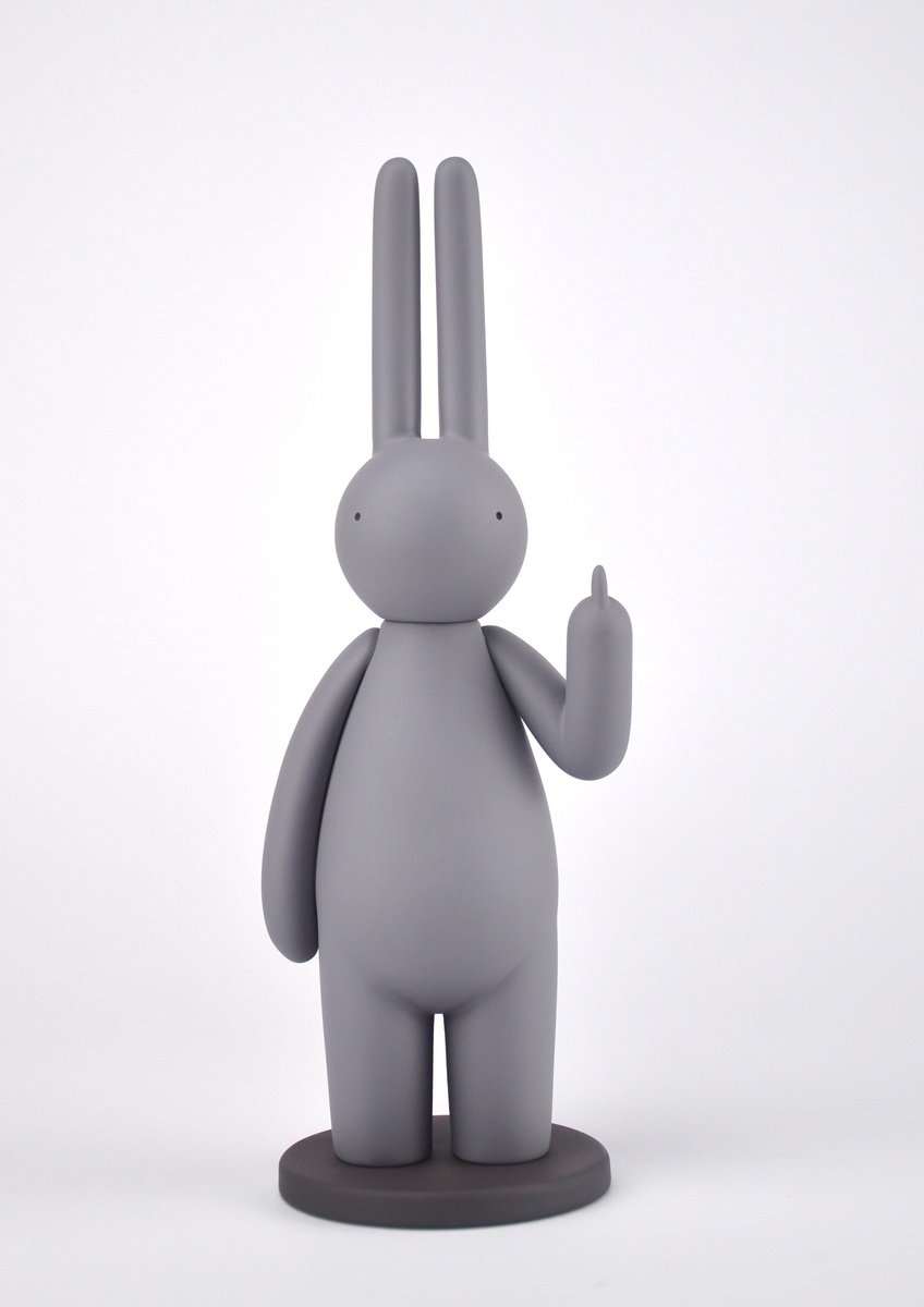 Urban And Pop Animal Sculpture By Mr Clement, 2 X 6", The World Of In-Jokes #1 Grey, Original Artwork