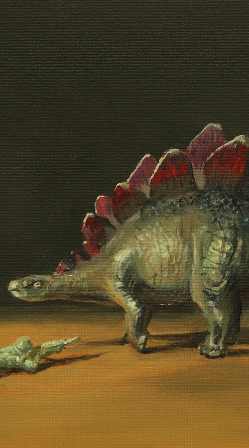 Attack of the stegosaurus by Tom Clay