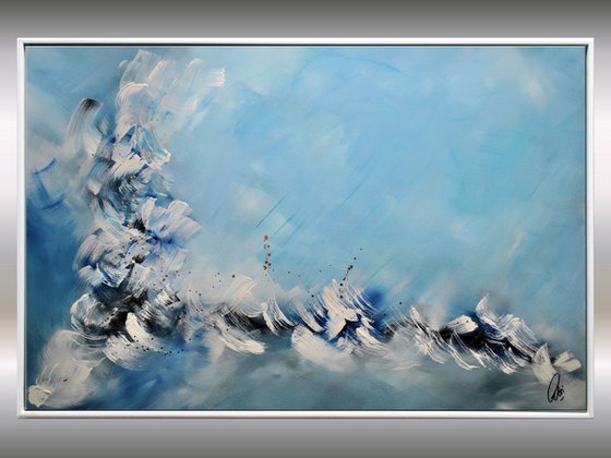 Waterworld  - Abstract Art - Acrylic Painting - Canvas Art - Framed Painting - Abstract Sea Painting - Ready to Hang