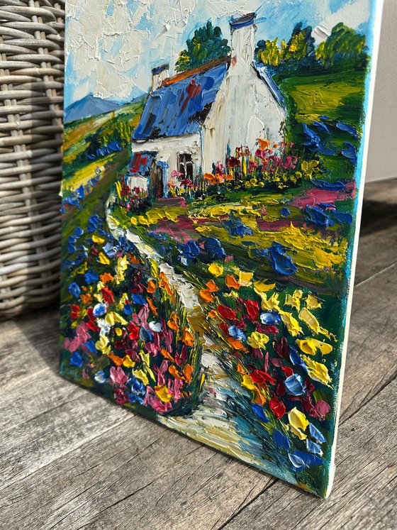 Old house with flowers