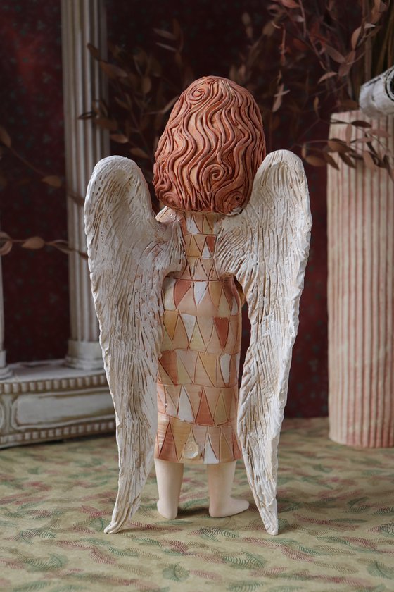 Angels song. Angel with mandoline. OOAK Sculpture