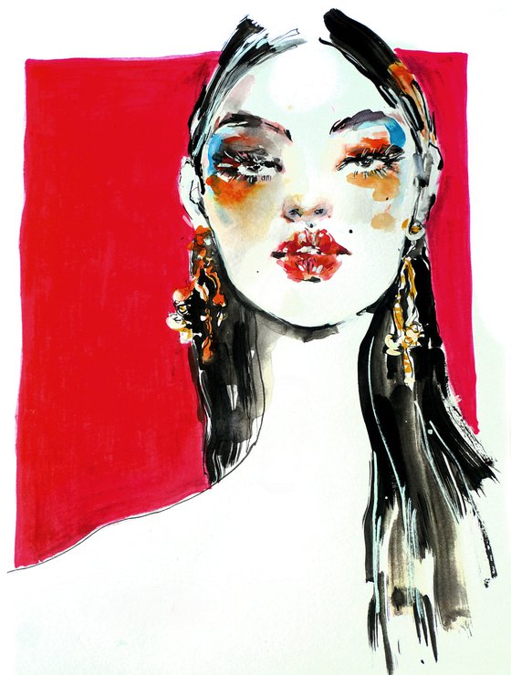 Red and black, fashion art