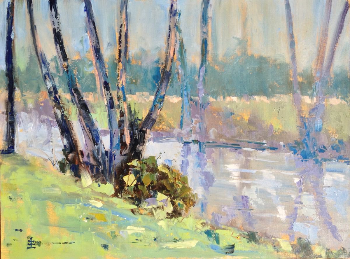 Riverbank at La Motte by Jean David
