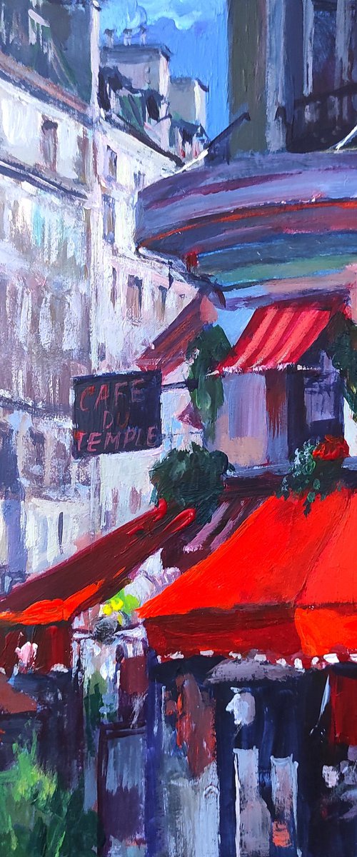French cafe with a red roof by Tetiana Borys