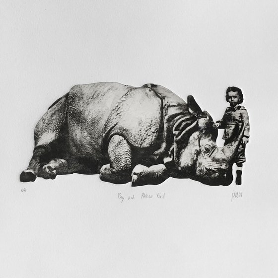 Boy and Rhino No.1