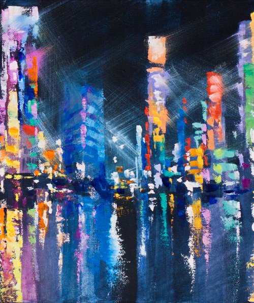Panorama of the night city by Aleksandr Neliubin