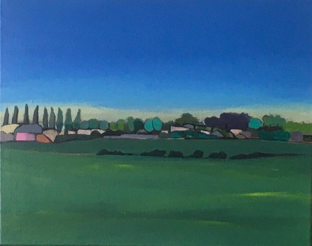 Impressionistic Landscape Acrylic Painting By Chihiro Kinjo, 20 X 16, Levington-7, Original Artwork