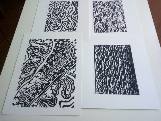 STREAM linocut