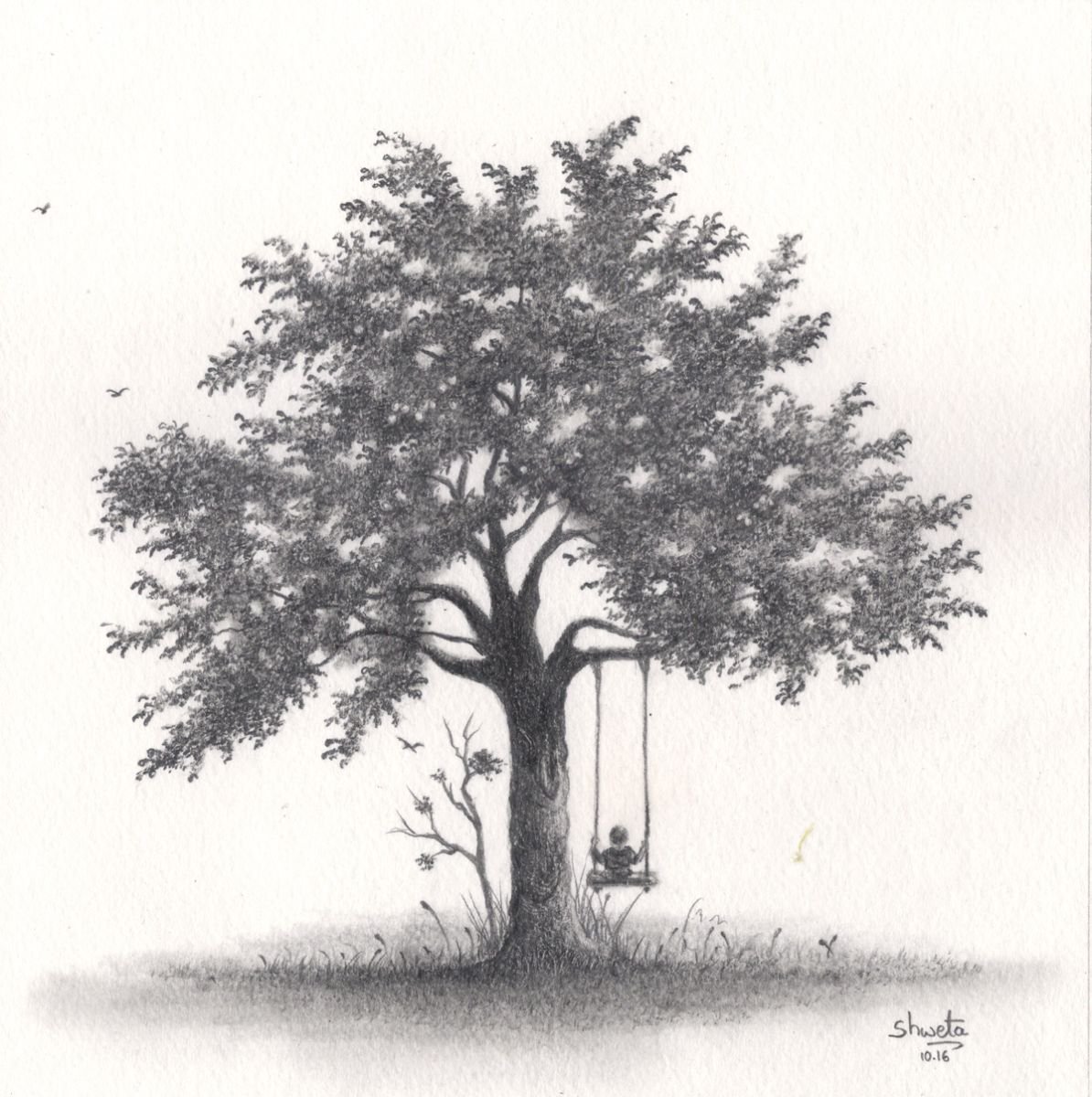 Creative Drawing Pencil Sketch Trees for Girl
