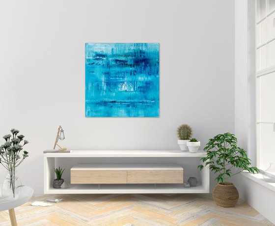 Blue abstract painting AW623