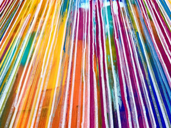 A Way of Life - LARGE,  STRIPED, MODERN, ABSTRACT ART – EXPRESSIONS OF ENERGY AND LIGHT. READY TO HANG!