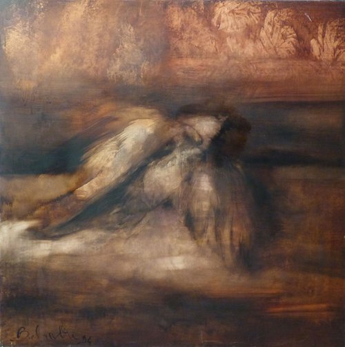 The Dead Bird, oil on canvas 100x100 cm by Frederic Belaubre