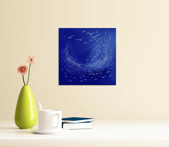 Soul Birds I - seascape, blue, small, gorgeous