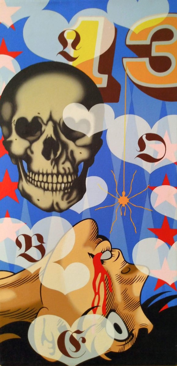 Urban And Pop Portrait Acrylic Painting By Hirotaka Suzuki, 12 X 24, Thirteen (Joe Yabuki Project), Original Artwork