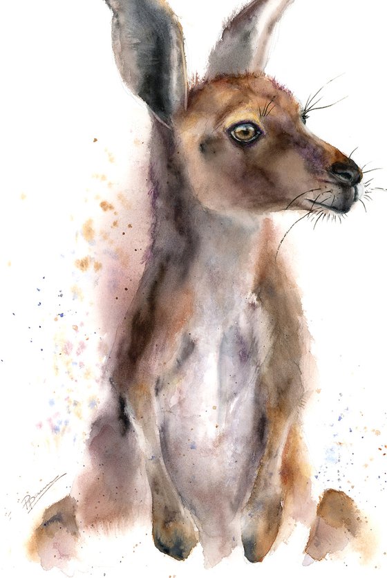 Kangaroo - Original Watercolor Painting