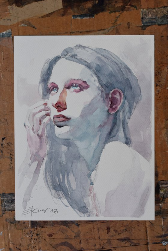 In anticipation ( study of a girl face )