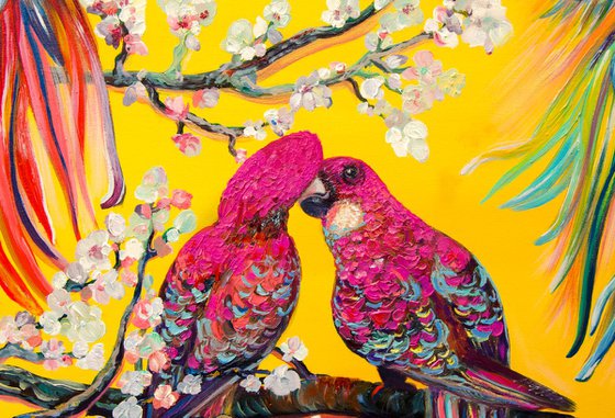 Australian parrots - original oil painting