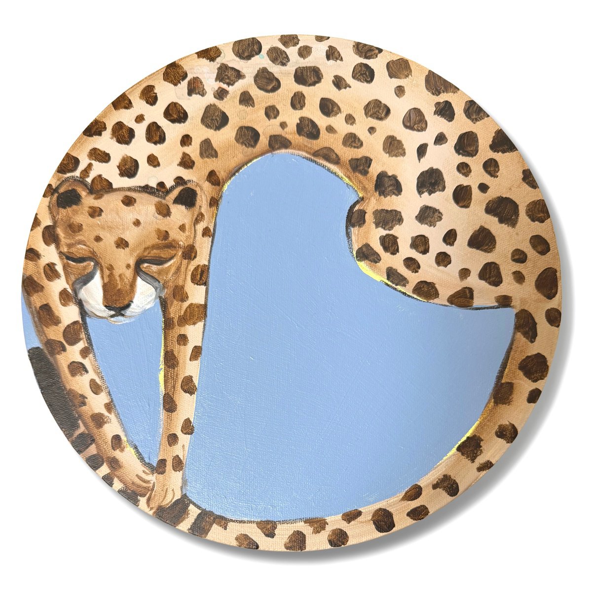 Surrealistic Animal Acrylic Painting By Daria Borisova, 12 X 12, Quiet Night, Original Artwork