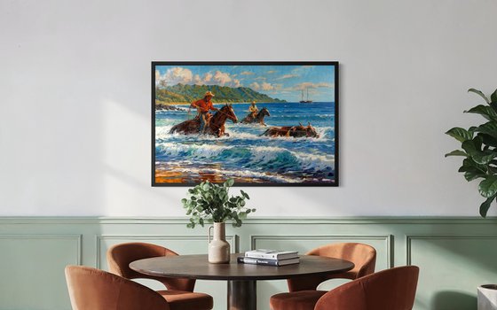 Paniolo — Cattle Through the Surf