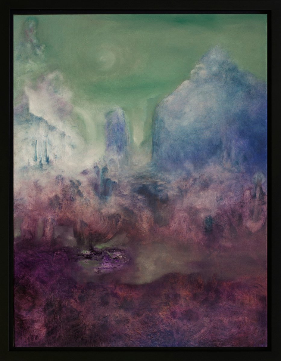 Surrealistic Cityscapes Oil Painting By Przemek Kret, 20 X 26", New Horizon, Original Artwork