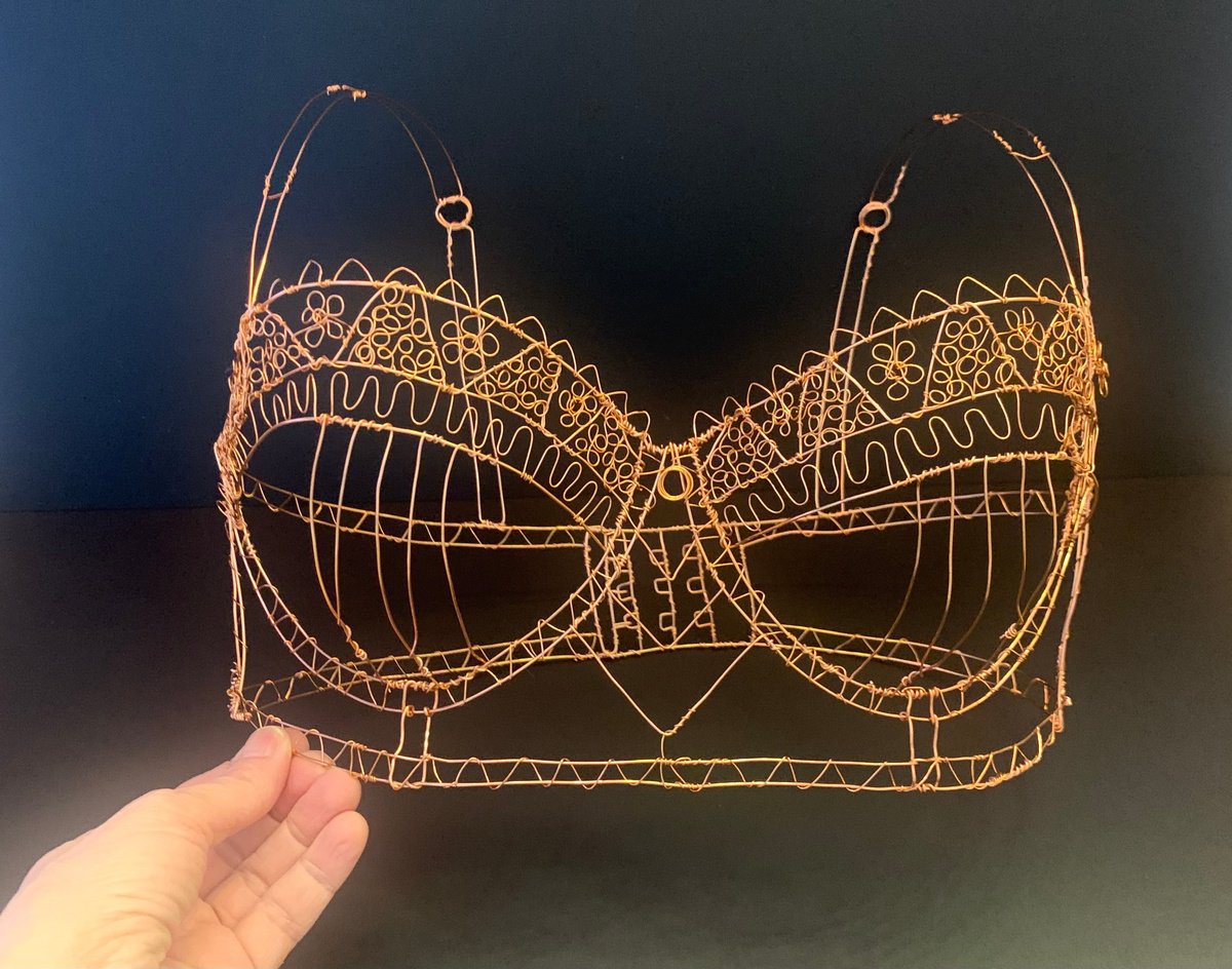 Impressionistic Still Life Sculpture By Jane Tilley, 12 X 9, Copper Bra Wire Sculpture, Original Artwork