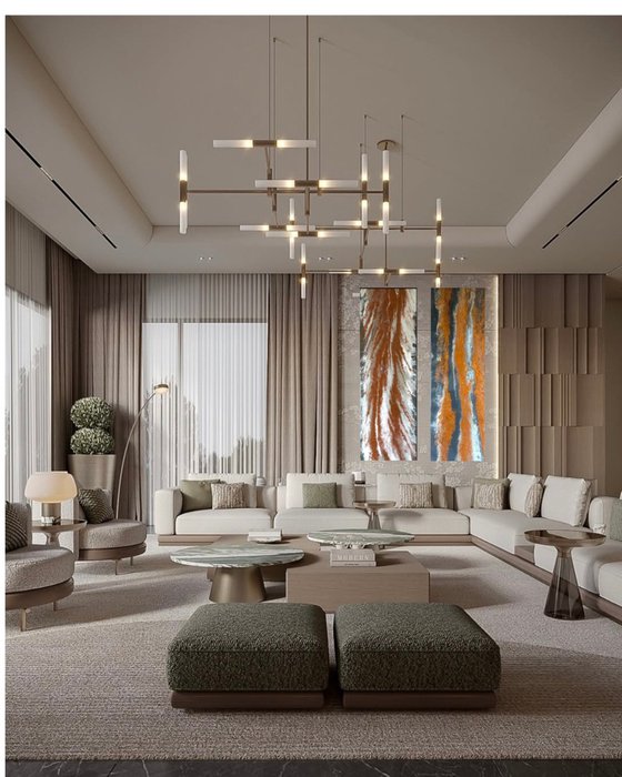 Sillage — Monumental Abstract Diptych