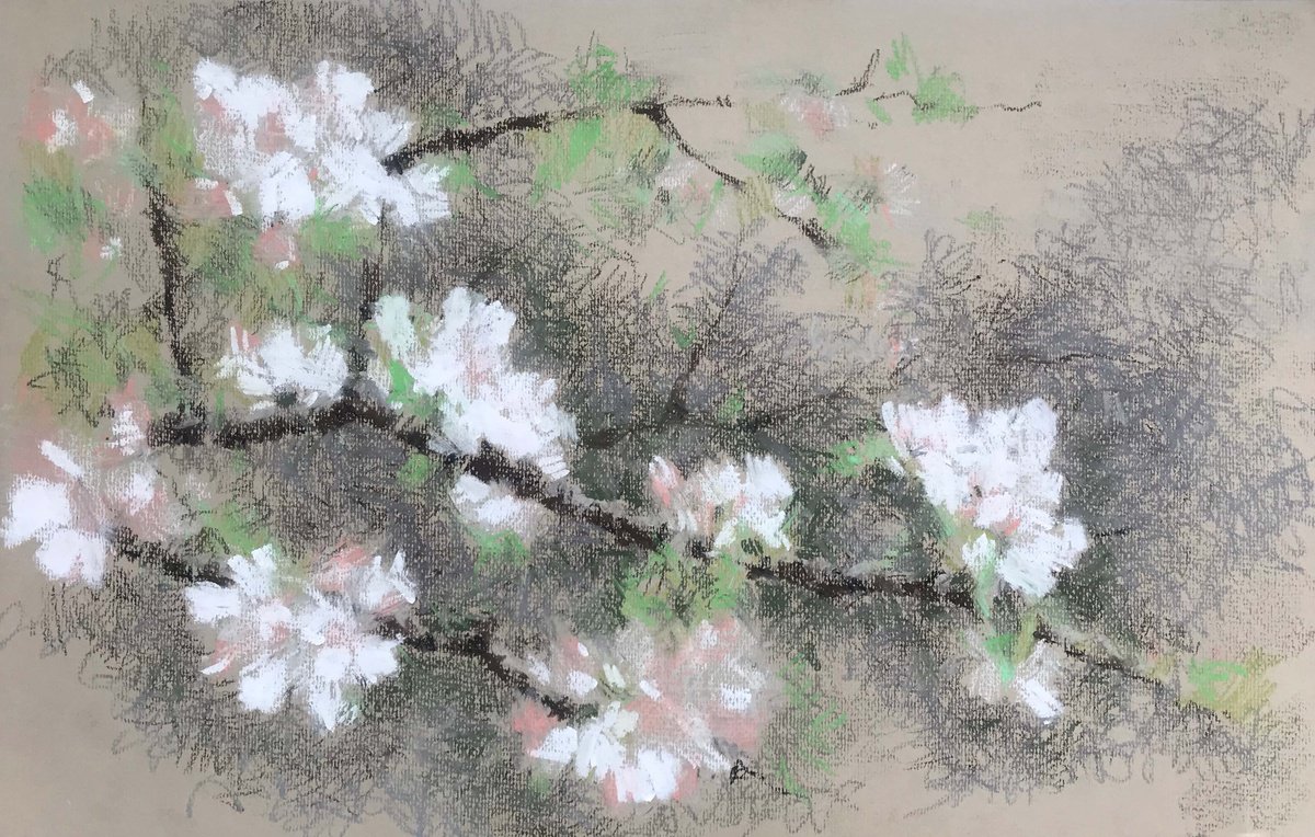 Thousands of cherry blossoms 4. One of a kind, original painting, handmade work, gift. by Galina Poloz