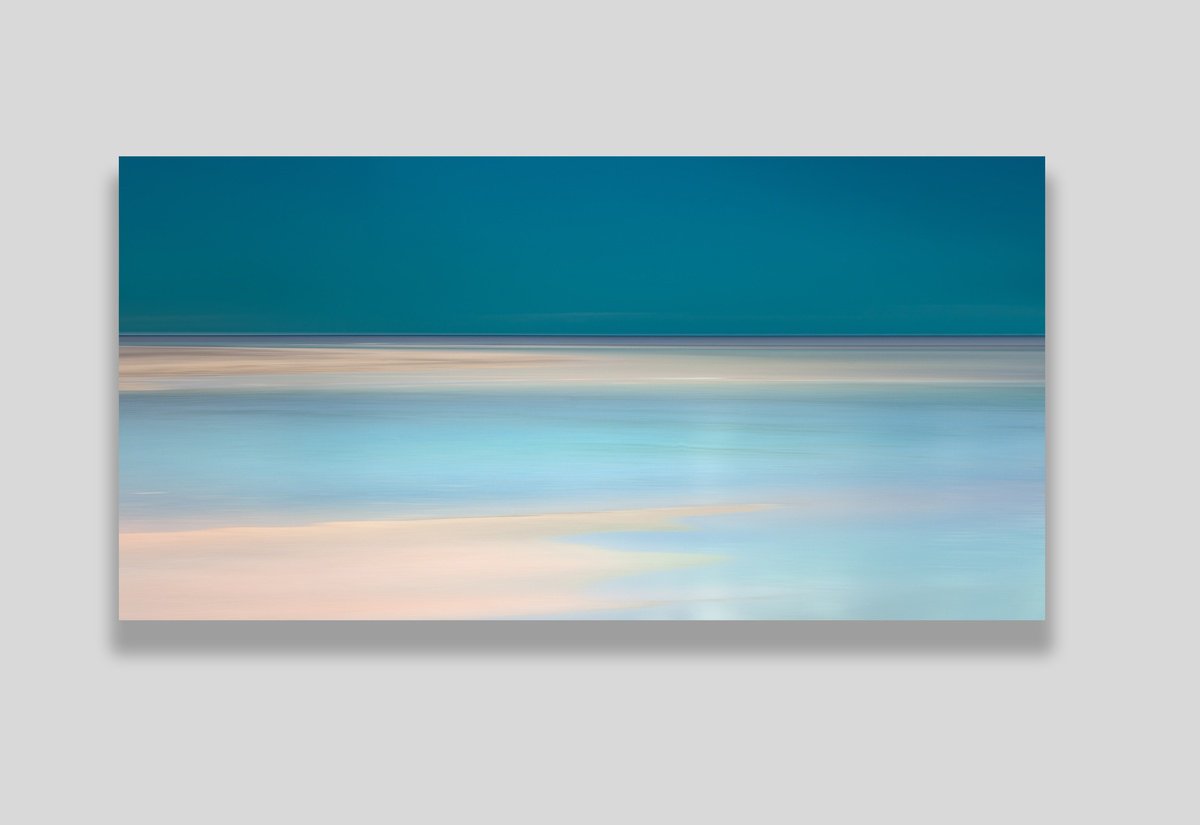 Abstract Landscape Photograph By Lynne Douglas, 72 X 36", Teal Shimmer, Isle Of Harris, Original Artwork