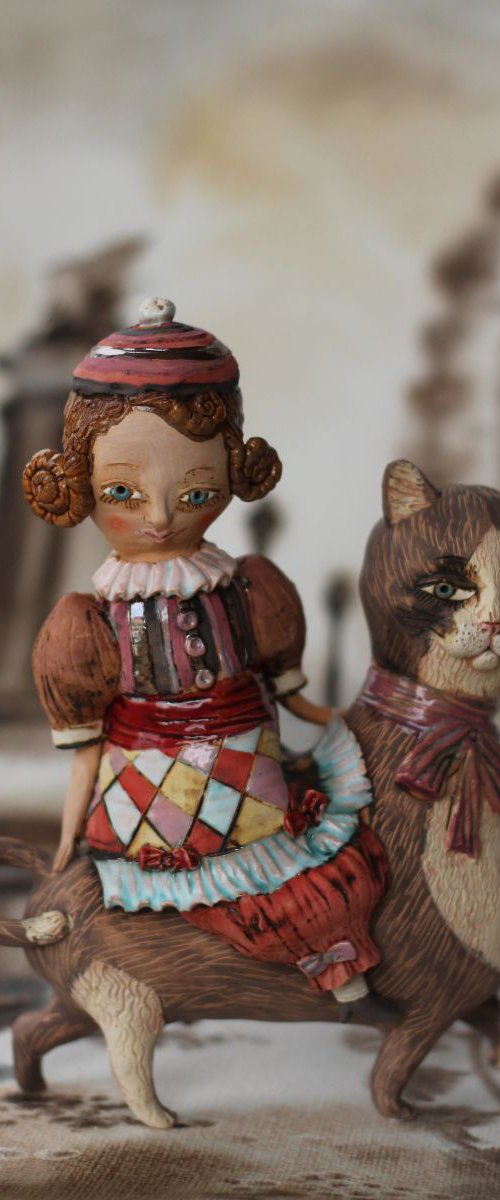 Girl on the cat. From "Le Carousel, Hommage à l'Innocence" project by Elya Yalonetski by Elya Yalonetski