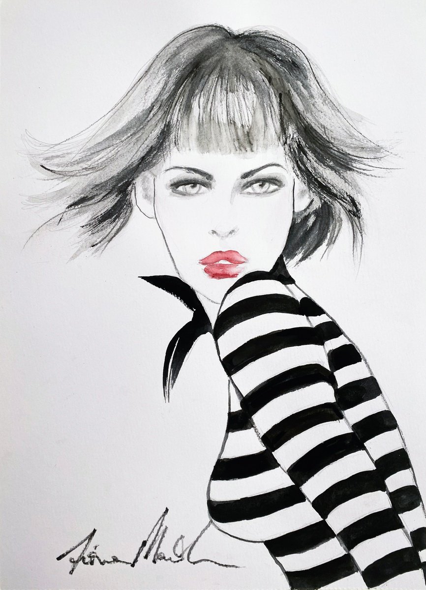 Jeanne in stripes by Fiona Maclean
