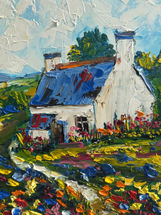 Old house with flowers
