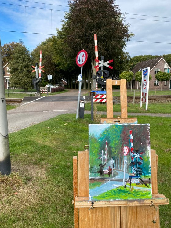 The railway crossing in Dalen